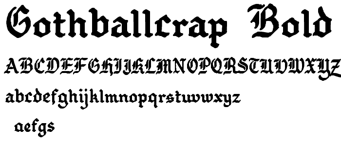 GothBallCrap Bold font